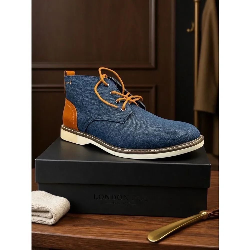 LONDON FOG BELMONT HOOT IN NAVY/COGNAC SIZE 9M NWT